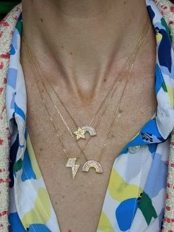 Campbell + Charlotte Wear JuJu Rainbow Charm Necklace - Pink, Yellow & Orange