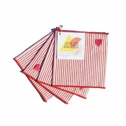 Atelier Saucier XOXO Cocktail Napkins, Set Of 4