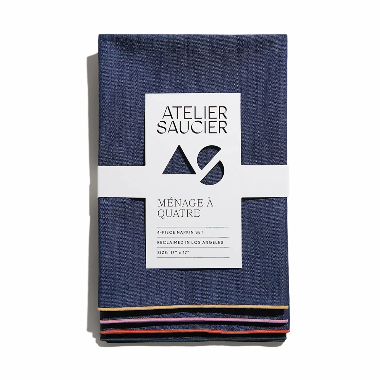 Atelier Saucier Live Rainbow Denim Napkins, Set Of 4 1 Atelier Saucier Live Rainbow Denim Napkins, Set Of 4