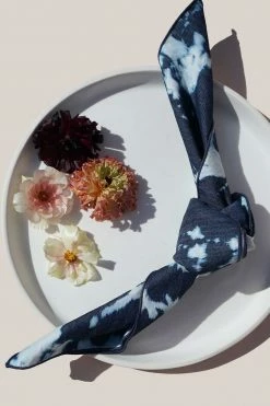 Atelier Saucier Tie-dye Denim Linen Napkins, Set Of 4