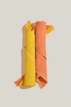 ATELIER SAUCIER Creamsicle Linen Napkins, Set Of 4