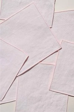 Atelier Saucier Blush Linen Apéritif Cocktail Napkins, Set Of 4 Live