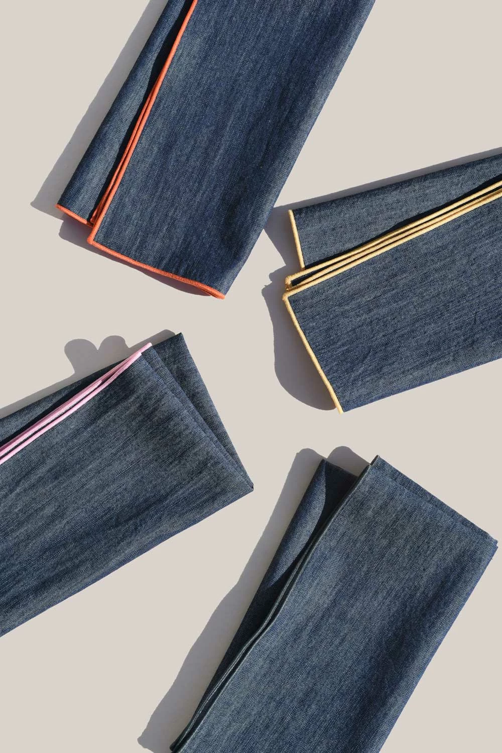 Atelier Saucier Live Rainbow Denim Napkins, Set Of 4 3 Atelier Saucier Live Rainbow Denim Napkins, Set Of 4