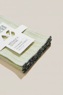 ATELIER SAUCIER Avocado Stripe Napkins, Set Of 4 6 ATELIER SAUCIER Avocado Stripe Napkins, Set Of 4