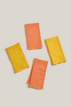 ATELIER SAUCIER Creamsicle Linen Napkins, Set Of 4