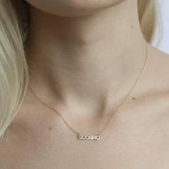 THATCH Zodiac Block Font Script Necklace