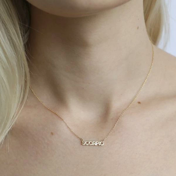 THATCH Zodiac Block Font Script Necklace 2 THATCH Zodiac Block Font Script Necklace