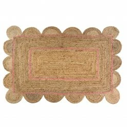 Only On The Avenue Scalloped Jute Rug, Pink Under $200