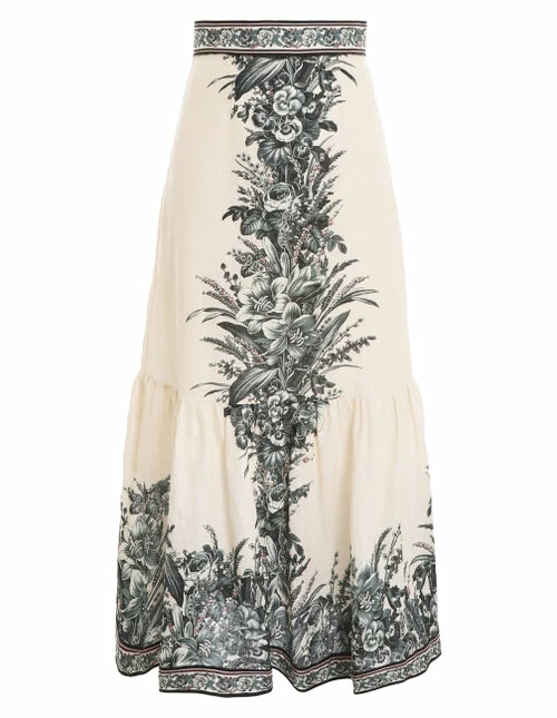 Zimmermann Moonshine Frill Hem Midi Skirt, Cream Lily Skirts 3 Zimmermann Moonshine Frill Hem Midi Skirt, Cream Lily Skirts