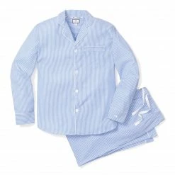 Petite Plume Wear Men's French Blue Seersucker Pajama Set