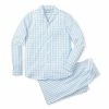 Petite Plume Men's Light Blue Gingham Pajama Set