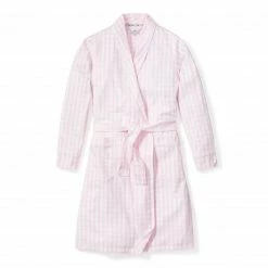 Petite Plume Women's Pink Gingham Robe