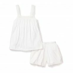Petite Plume Luxe Pima Cotton White Camille Short Set