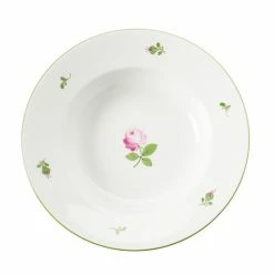 Augarten Porcelain Soup Plate, 25 Cm Viennese Rose