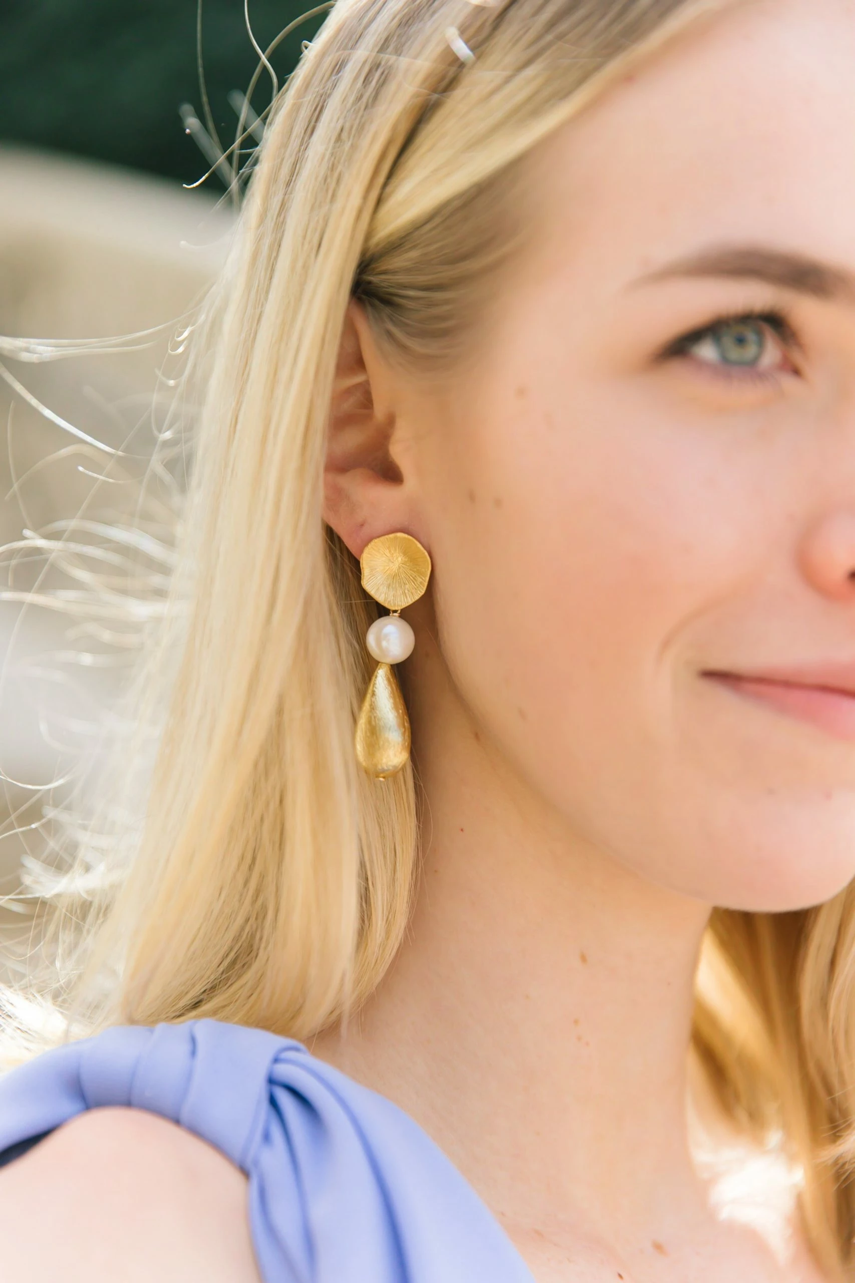 M Donohue Collection Ellie Pearl Teardrop Earrings Wear 5 M Donohue Collection Ellie Pearl Teardrop Earrings Wear