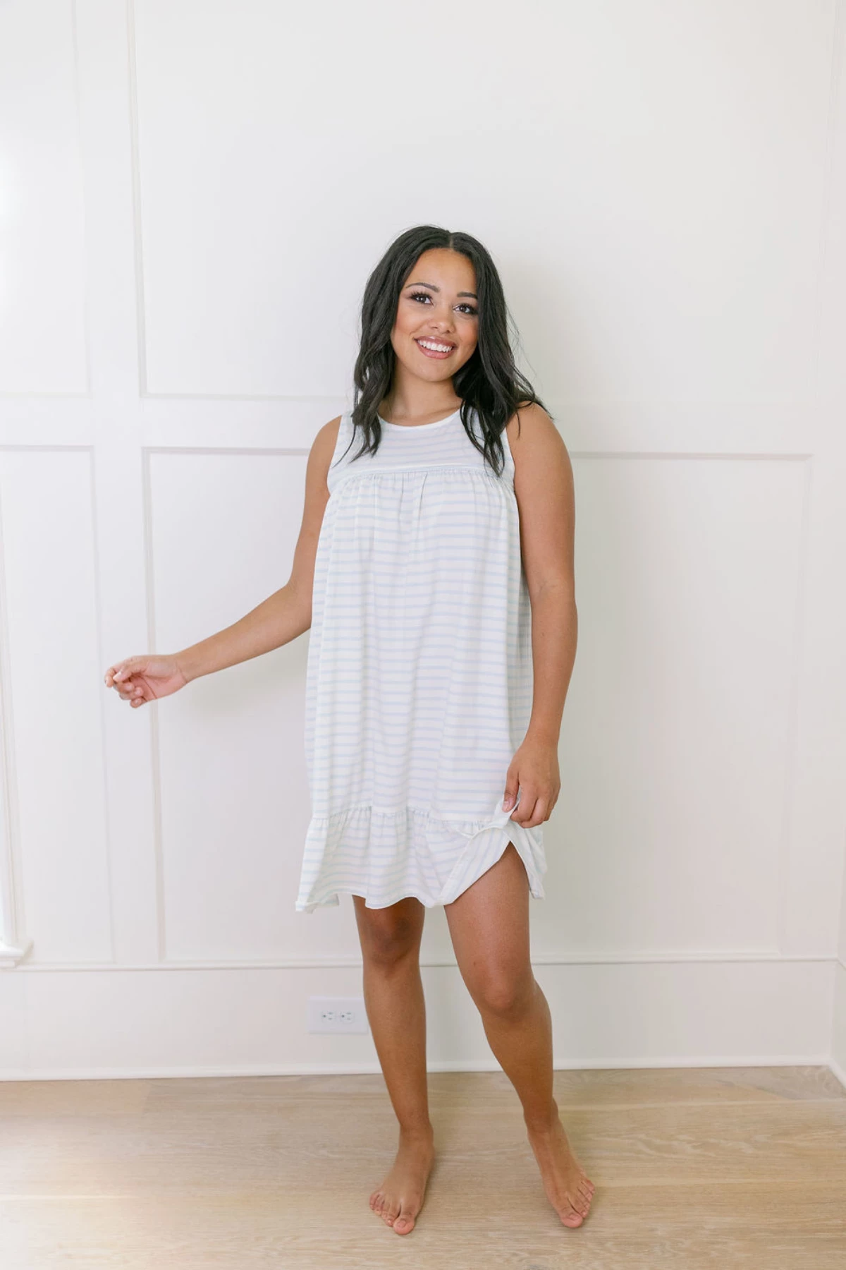 Beverly Drive Tank Nightgown, Soothe Stripe 4 Beverly Drive Tank Nightgown, Soothe Stripe