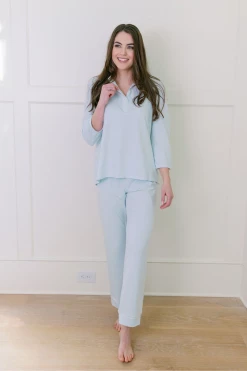 Beverly Drive Signature Blouse + Pants Set, Mist Wear