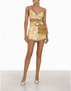 Zimmermann SALE Postcard Bustier, Yellow Tonal Floral