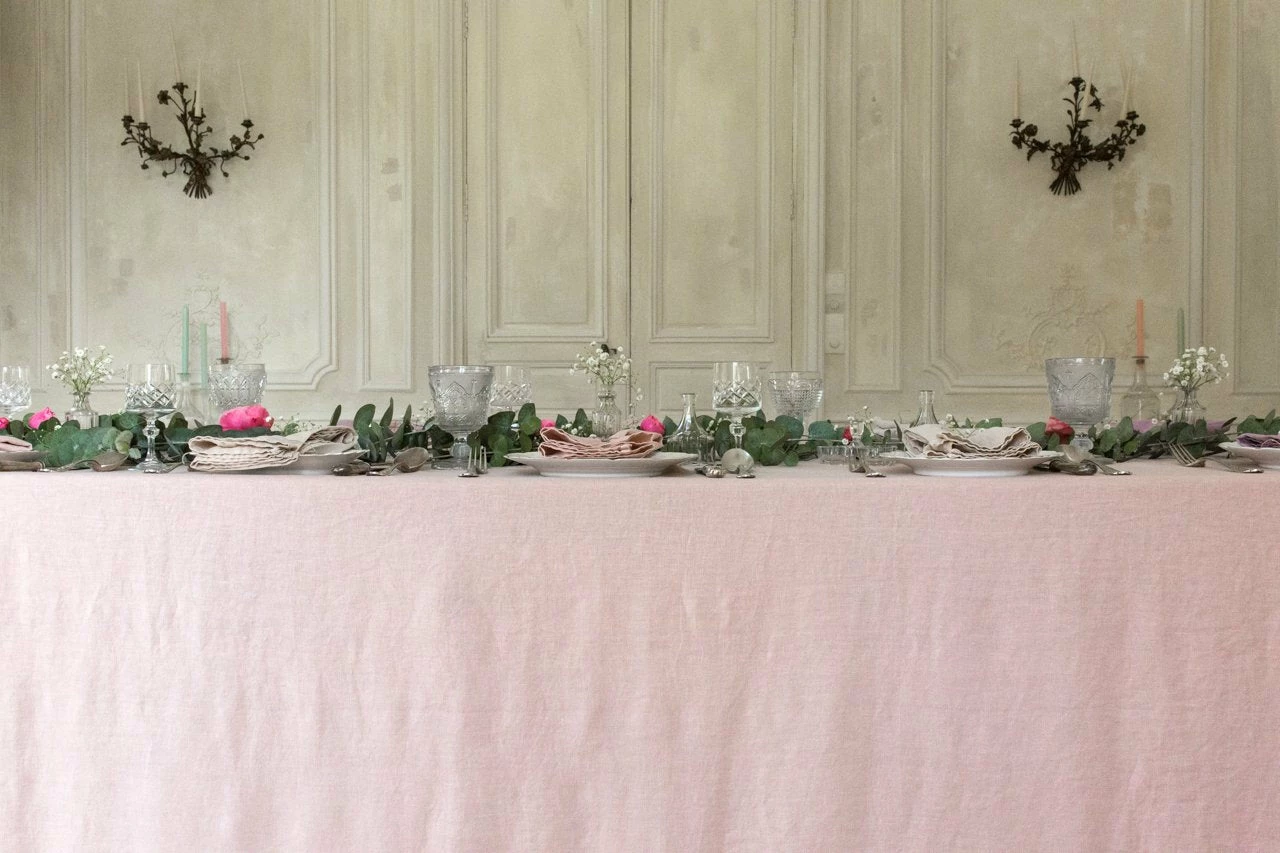 Madame De La Maison Rose Linen Tablecloth 3 Madame De La Maison Rose Linen Tablecloth