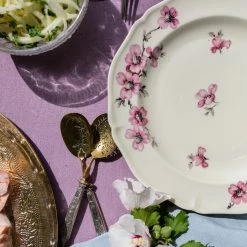 Madame De La Maison Live Set Of 5 Cream Floral Limoges Plates