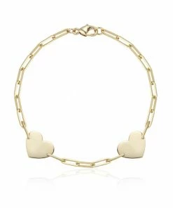 Aurelia Demark ACCESSORIES Delicate Two Hearts Bracelet
