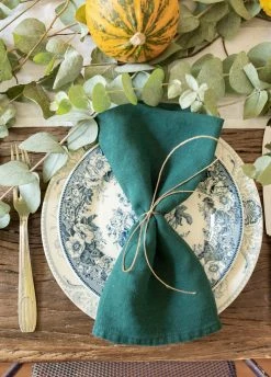 Madame De La Maison Linen Napkins (Set Of 4), Forest Live