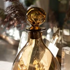 Madame De La Maison Live Bulbous Amber Bottle With Square Blue Base