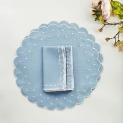 Maison Margaux Daisy Blue Placemat & Napkin - Set Of 2