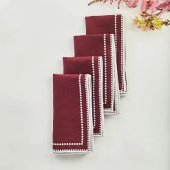Maison Margaux Margaux Burgundy Napkin - Set Of 4 Live