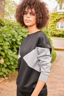 Addison Bay Ridley Crewneck, Black/Heather Grey