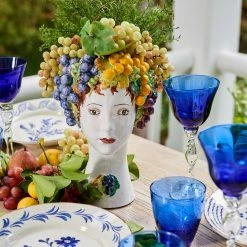 Only On The Avenue Ceramic Head Vase, Grape Decor Live