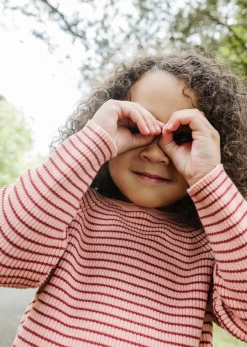 Baybala For Kids Belle Sweater In Peachy Pink Stripe