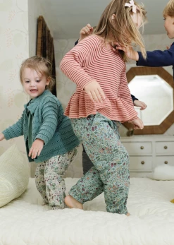 Baybala For Kids Belle Sweater In Peachy Pink Stripe