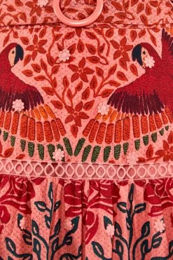 Farm Rio Maxi Skirt, Pink Ainika Print Macaws 13 Farm Rio Maxi Skirt, Pink Ainika Print Macaws