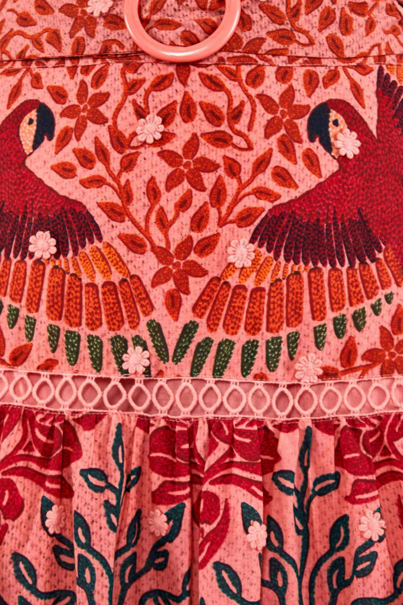 Farm Rio Maxi Skirt, Pink Ainika Print Macaws 7 Farm Rio Maxi Skirt, Pink Ainika Print Macaws