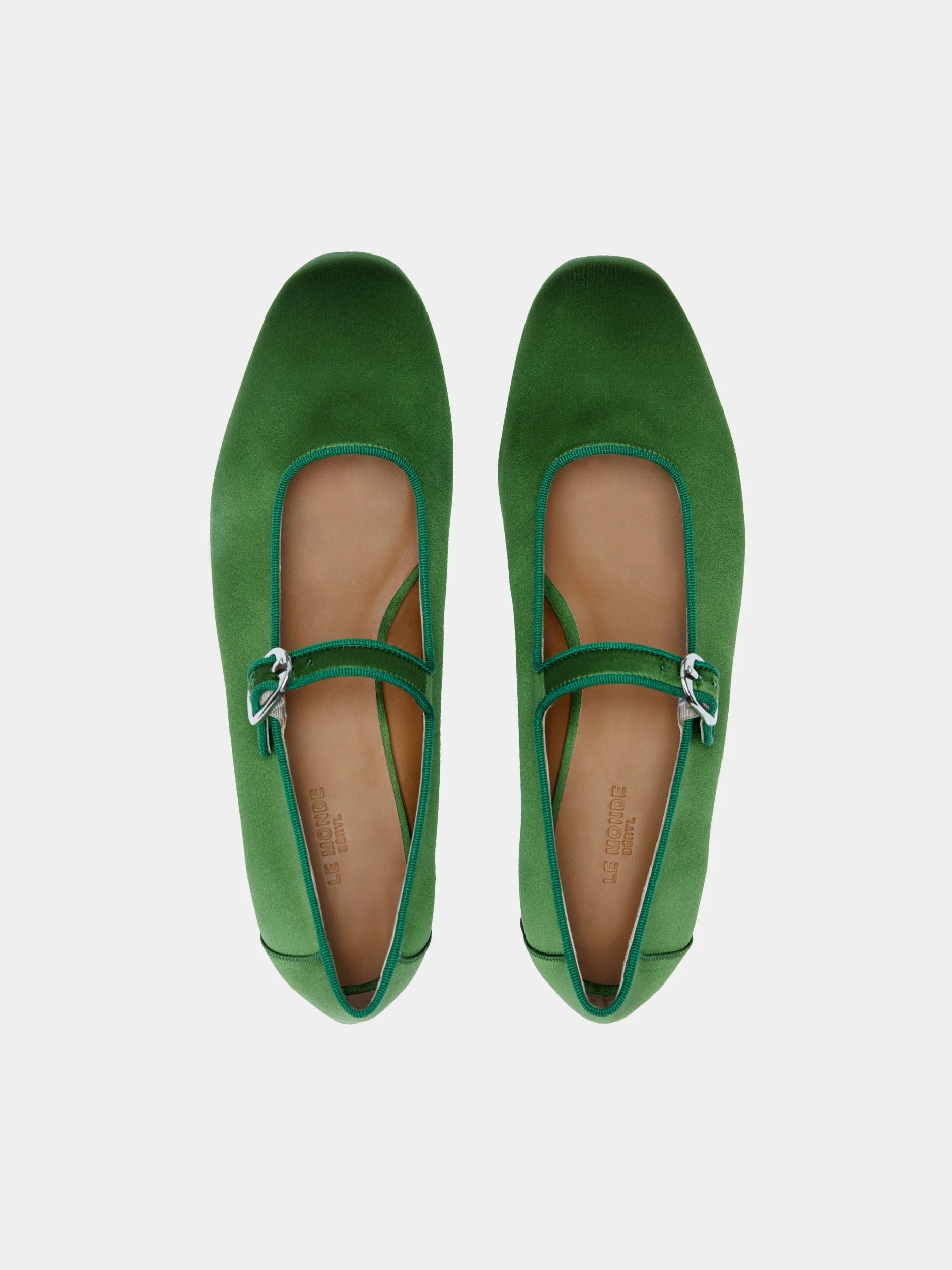 Le Monde Béryl Wear Mary Jane In Moss Green Satin 2 Le Monde Béryl Wear Mary Jane In Moss Green Satin