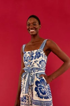 Farm Rio Wear Blue Pineapple Garden Romper