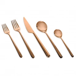 Mepra Flatware Set 5pcs Linea Bronzo