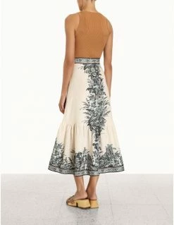 Zimmermann Moonshine Frill Hem Midi Skirt, Cream Lily Skirts 11 Zimmermann Moonshine Frill Hem Midi Skirt, Cream Lily Skirts