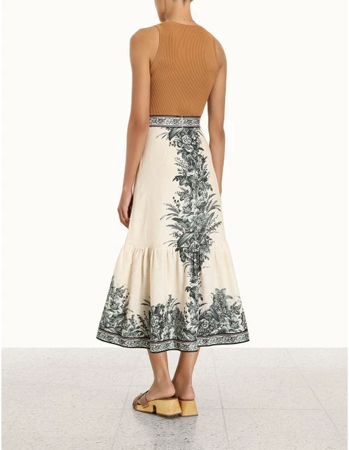 Zimmermann Moonshine Frill Hem Midi Skirt, Cream Lily Skirts 6 Zimmermann Moonshine Frill Hem Midi Skirt, Cream Lily Skirts