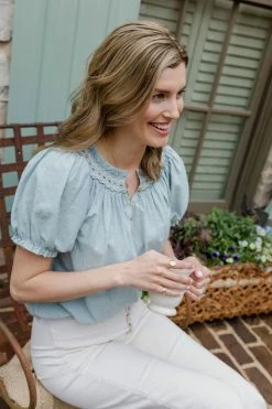 Baybala Wear Willow Blouse In Pearl Blue