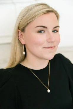 M Donohue Collection Holly Gold Pearl Earrings