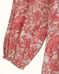 OPHELIA & INDIGO Wear Molly Dress Pink Mixed Floral Block Print