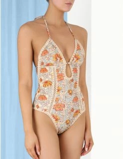 Zimmermann Andie Keyhole Crochet Swimsuit, Spliced Wear