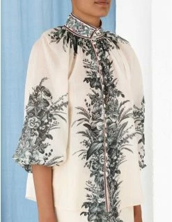 Zimmermann Moonshine Billow Blouse, Cream Lily SALE