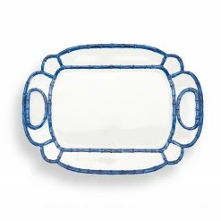 Only On The Avenue Bamboo Touch Serving Platter, Blue