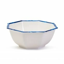 Only On The Avenue Octagonal Bamboo Touch Serving Bowl, Blue Seasonless Wares