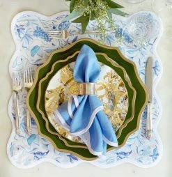 Fenwick Fields Live Linen Scalloped Square, Sky Blue 14 Fenwick Fields Live Linen Scalloped Square, Sky Blue