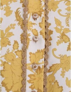 Zimmermann Wear Postcard Fringe Shirt, Yellow Tonal Floral 10 Zimmermann Wear Postcard Fringe Shirt, Yellow Tonal Floral