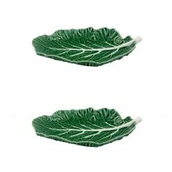 Bordallo Pinheiro Cabbage Leaf 7" Green, Set Of 2 Live